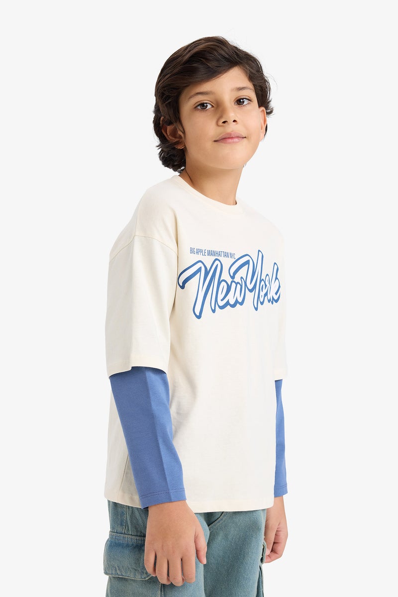 ديفاكتو تيشيرت اولادي كم طويل اوفر سايز - Image 3